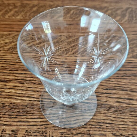 Etched Atomic Starburst Cocktail Glasses MCM 6-point star Susquehanna dessert (3 - Picture 12 of 14